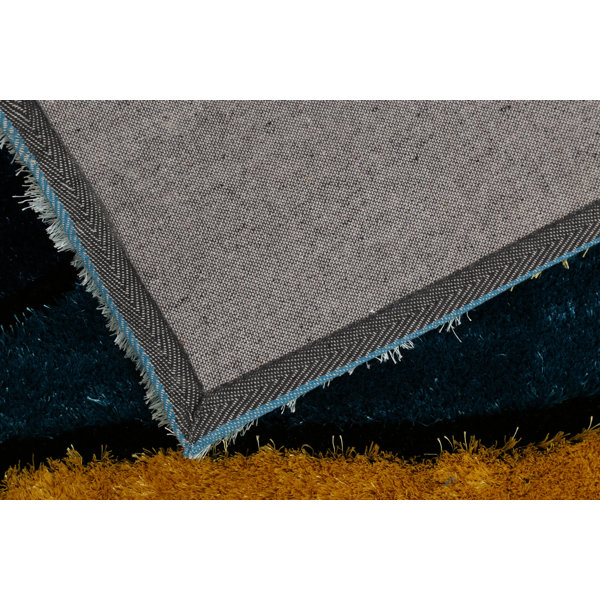 Orren Ellis Neligh Handmade Tufted Yellow/Navy Area Rug & Reviews Wayfair